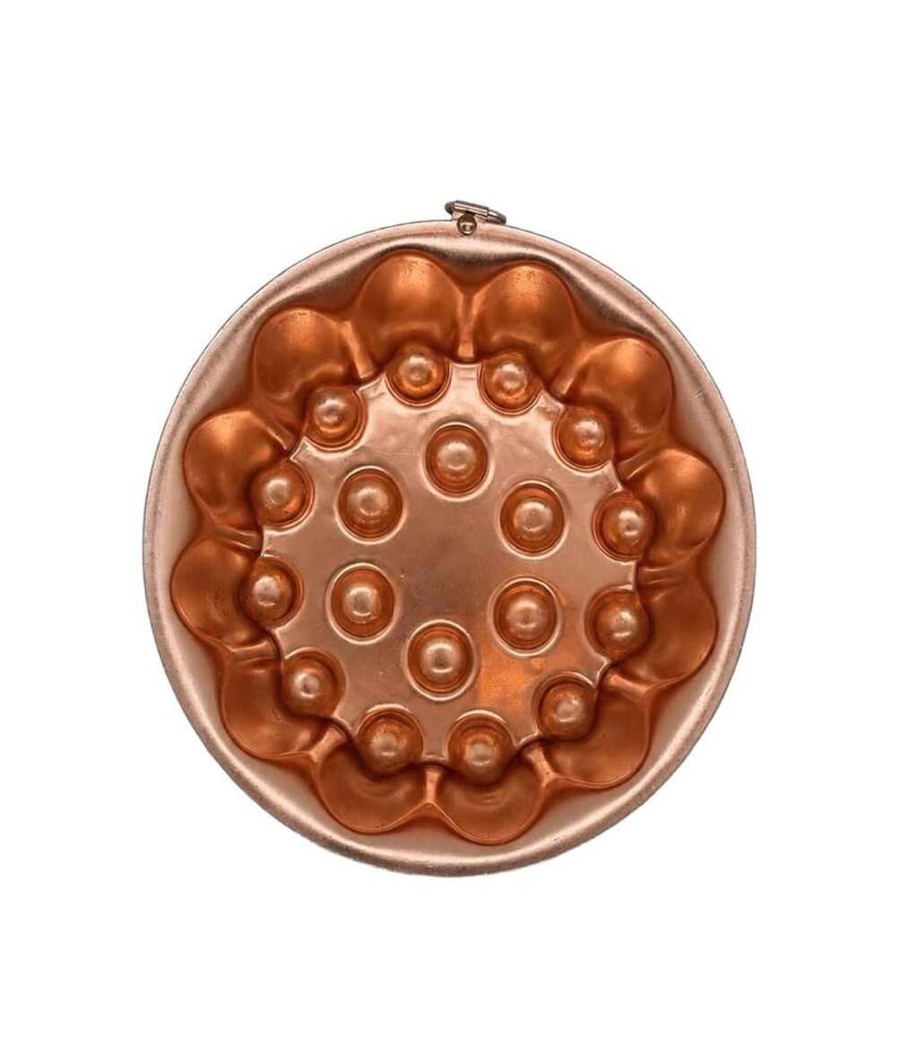 Vintage 1960's Coppertone Aluminum Old 3x7 Round Jello Food Mold Pan Wall Decor